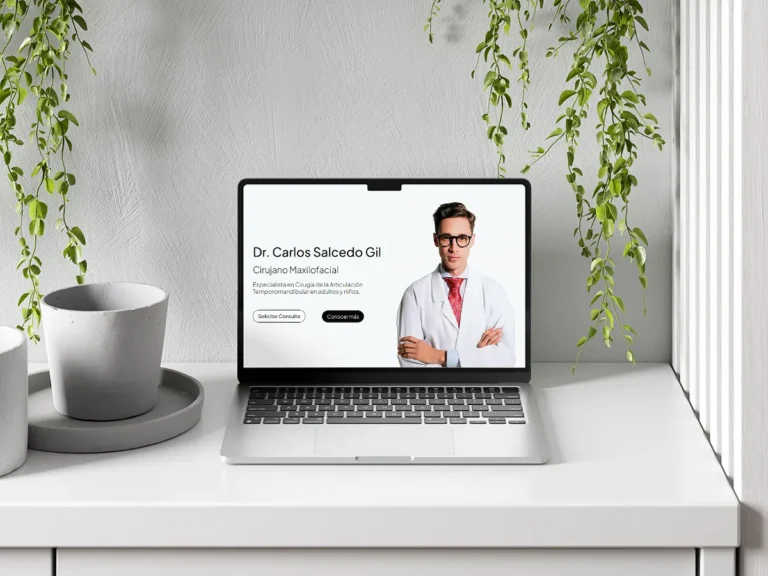 Web del Dr. Carlos Salcedo en un portátil