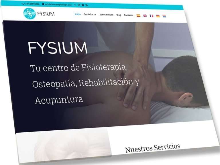 Web de Fysium, fisioterapia en Calp