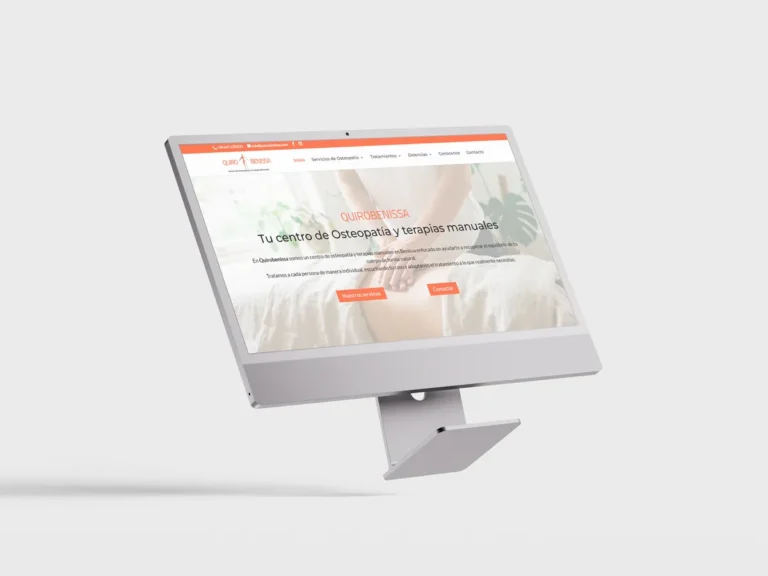 Web de Quirobenissa en un ordenador